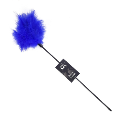 Двостороння лоскітка Art of Sex Feather Paddle з пір’ям і паличкою, синя