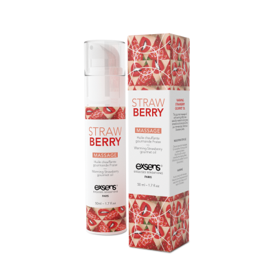 Масажна олія EXSENS Strawberry 50 мл розігрівальна, без цукру, без парабенів, їстівна