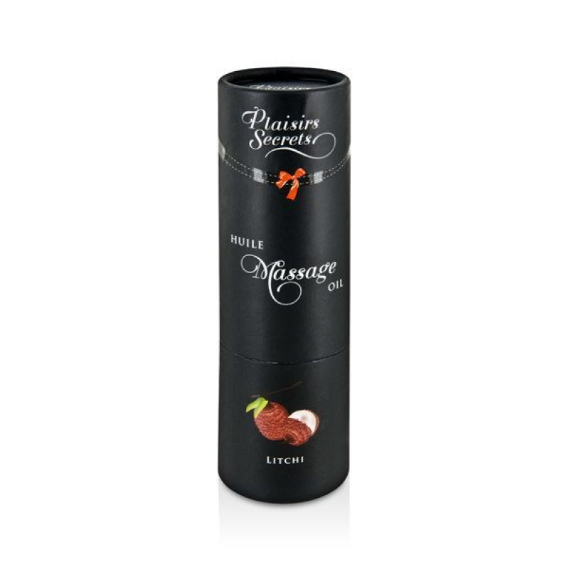 Масажна олія Plaisirs Secrets Litchi (59 мл) з афродизіаками, їстівна, подарункове паковання
