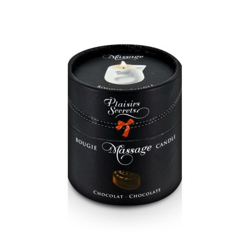 Масажна свічка Plaisirs Secrets Chocolate (80 мл) подарункова упаковка, керамічний посуд