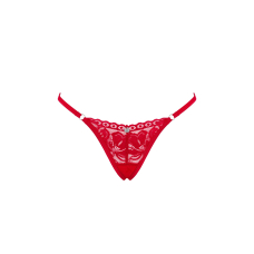Мереживні стрінги Obsessive Lacelove thong XS/S Червоний, низька посадка