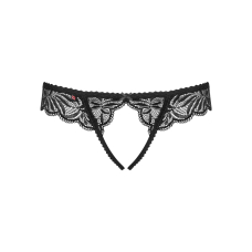 Мереживні танга з доступом Obsessive Contica crothchles thong L/XL, чорні