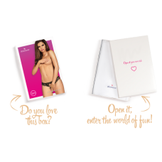 Мереживні танга з доступом Obsessive Contica crothchles thong L/XL, чорні