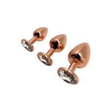 Металева анальна пробка Wooomy Tralalo Rose Gold Metal Plug Size M, діаметр 3,4 см, довжина 8 см