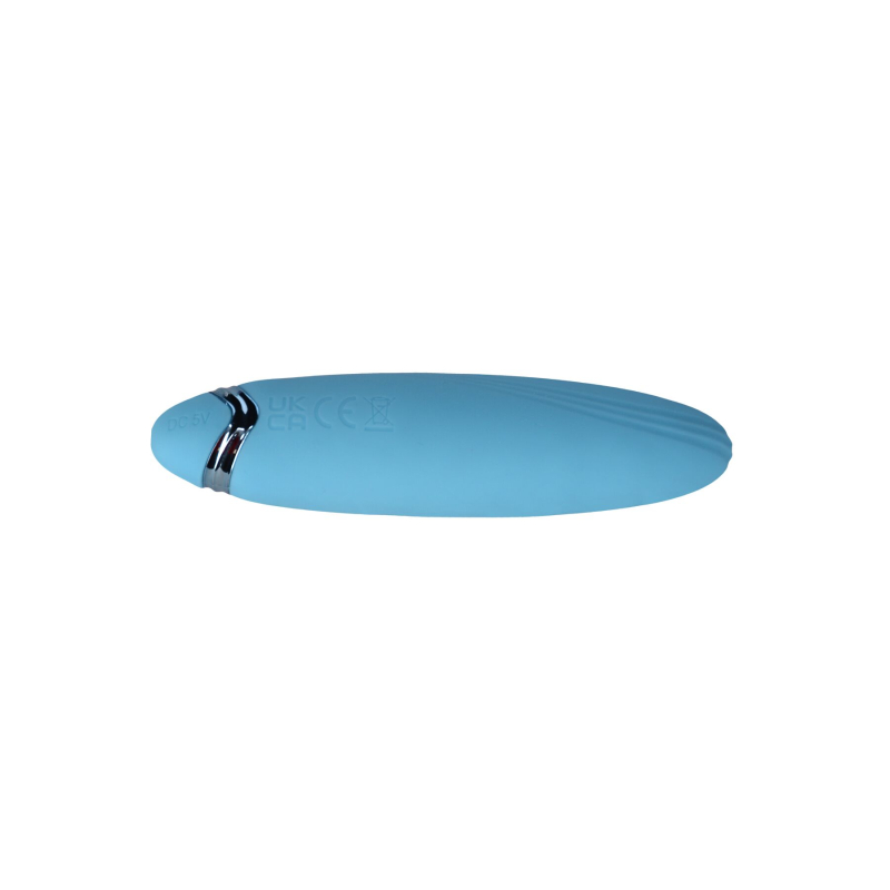 Мини вибратор-вибропуля – FairyGasm PleasureArrow Blue – рельефная поверхность, 9 режимов