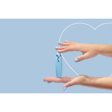 Мини вибратор-вибропуля – FairyGasm PleasureArrow Blue – рельефная поверхность, 9 режимов