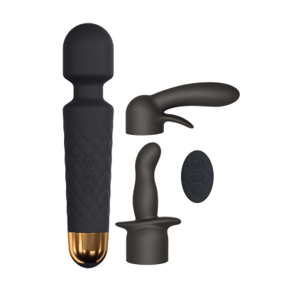 Міні вібромасажер Dorcel Kit Wanderful з анальною та вагінальною насадками, 8 швидкостей та 20 режимів