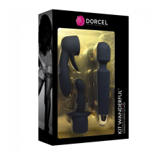 Мини вибромассажер Dorcel Kit Wanderful с анальной и вагинальной насадками, 8 скоростей и 20 режимов