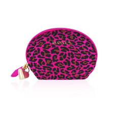 Міні вібромасажер – RIANNE S Lovely Leopard Purple – 3 рівні + 7 ритмів, косметичка-чохол