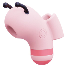 Пальчиковий вакуумний вібратор з мікрострумами – KISSTOY Beebe Pink – 5 режимів потужного всмоктування