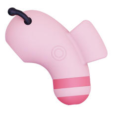 Пальчиковий вакуумний вібратор з мікрострумами – KISSTOY Beebe Pink – 5 режимів потужного всмоктування