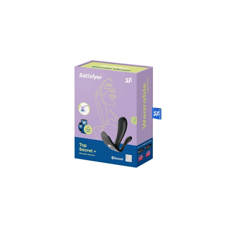 Двойной смарт-вибратор в трусики – Satisfyer Top Secret+ Black – для клиторальной, вагинальной и анальной стимуляции