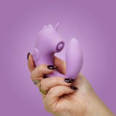Двойной вибратор единорога с вагинально-клиторальной стимуляцией - Unicorn C Horse Marina Lilac, бузкового цвета