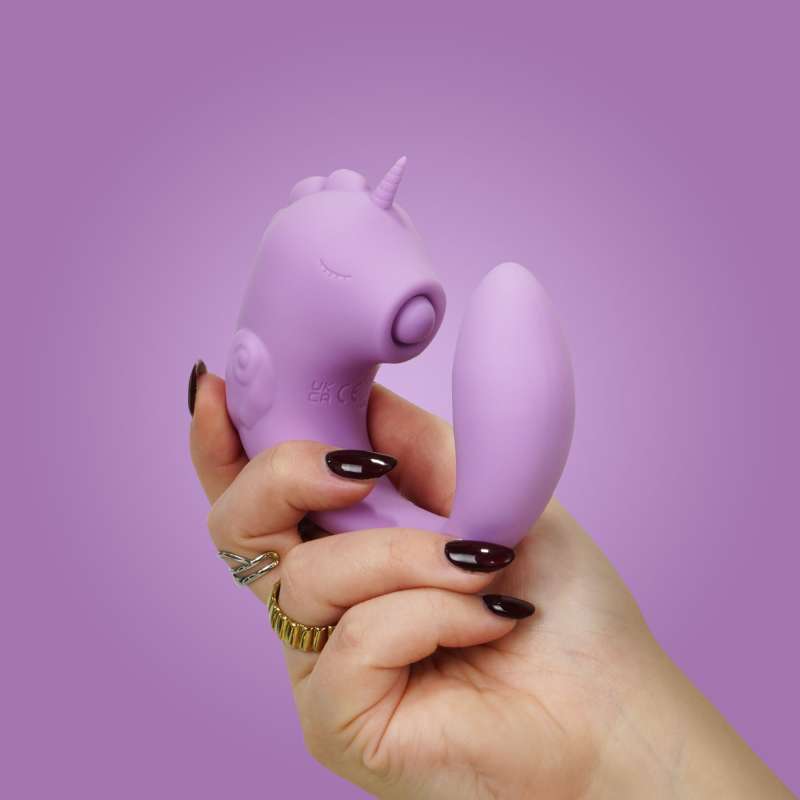 Двойной вибратор единорога с вагинально-клиторальной стимуляцией - Unicorn C Horse Marina Lilac, бузкового цвета