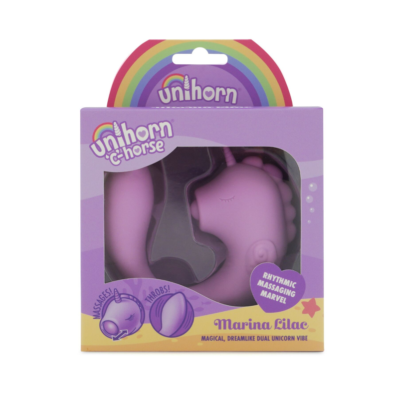 Двойной вибратор единорога с вагинально-клиторальной стимуляцией - Unicorn C Horse Marina Lilac, бузкового цвета