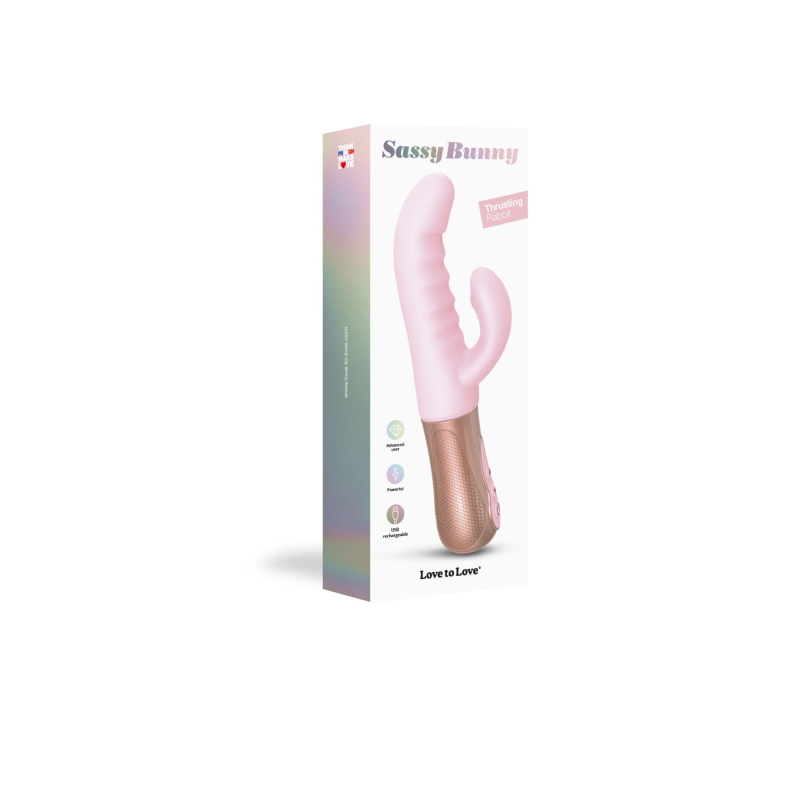 Подвійний вібратор-пульсатор кролик – Love To Love Sassy Bunny Baby Pink – 6 пульсацій відростка + 7 стовбура