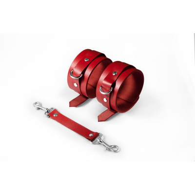 Наручники Feral Feelings – Ankle Restraints, натуральная кожа, red
