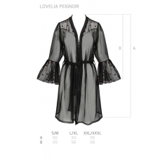 Повітряний пеньюар Passion LOVELIA PEIGNOIR S/M, чорний колір