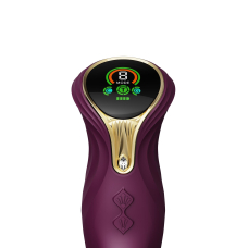 Пульсатор-кролик з вібрацією – Zalo Mose Velvet Purple – нагрівання до 42°, кристал Swarovski, рельєфний стовбур