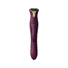 Пульсатор-кролик з вібрацією – Zalo Mose Velvet Purple – нагрівання до 42°, кристал Swarovski, рельєфний стовбур
