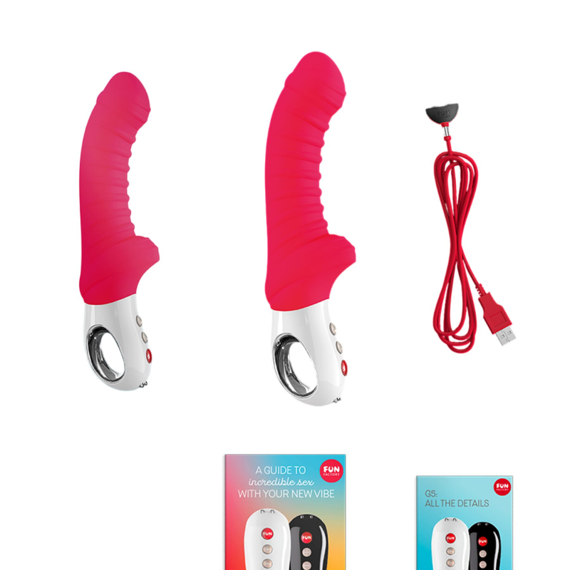Ребристий вібратор для точки G – Fun Factory TIGER India Red – ребристий, 6 швидкостей + 6 режимів