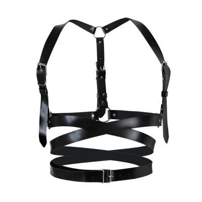 Шкіряна портупея Art of Sex – Melani Leather harness, Чорна L–2XL