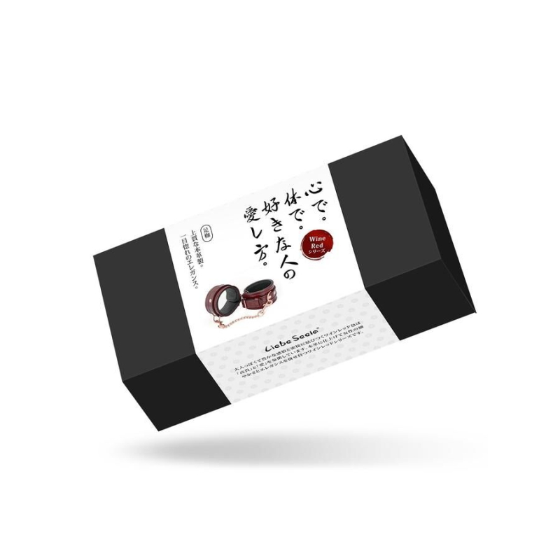 Кожаные щиколотки Liebe Seele Wine Red Ankle Cuffs, съемная цепочка-крепление