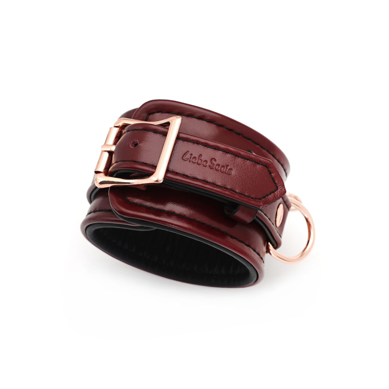 Кожаные щиколотки Liebe Seele Wine Red Ankle Cuffs, съемная цепочка-крепление