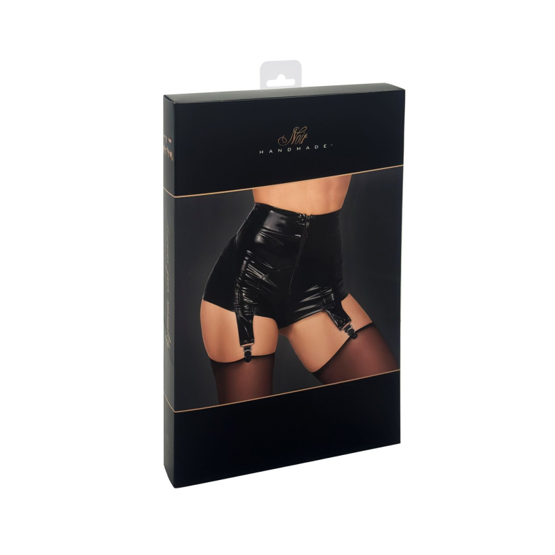 Шортики Noir Handmade F325 Glam suspender wetlook and vinyl shorts – 3XL