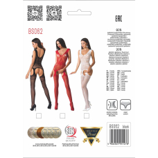 Сетчатый боди-стокинг Passion BS062 One Size, черный цвет, комбинезон, имитация чулок, открытый доступ