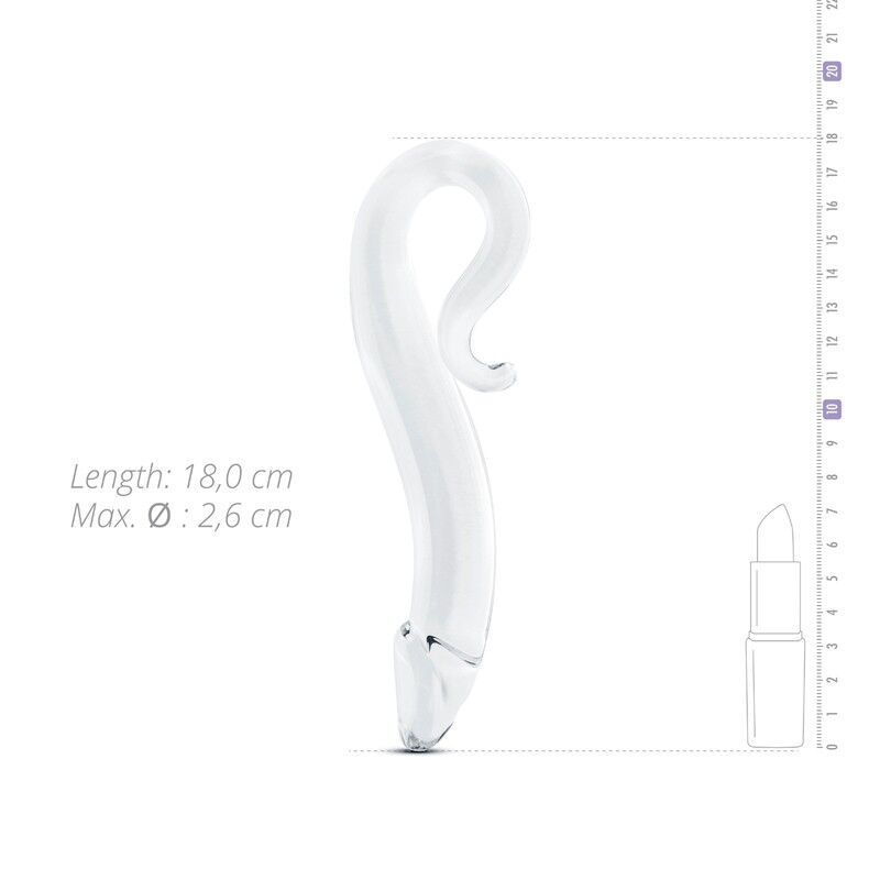 Стеклянный дилдо Gildo Glass Dildo No. 14, реалистичная головка, длина 18 см