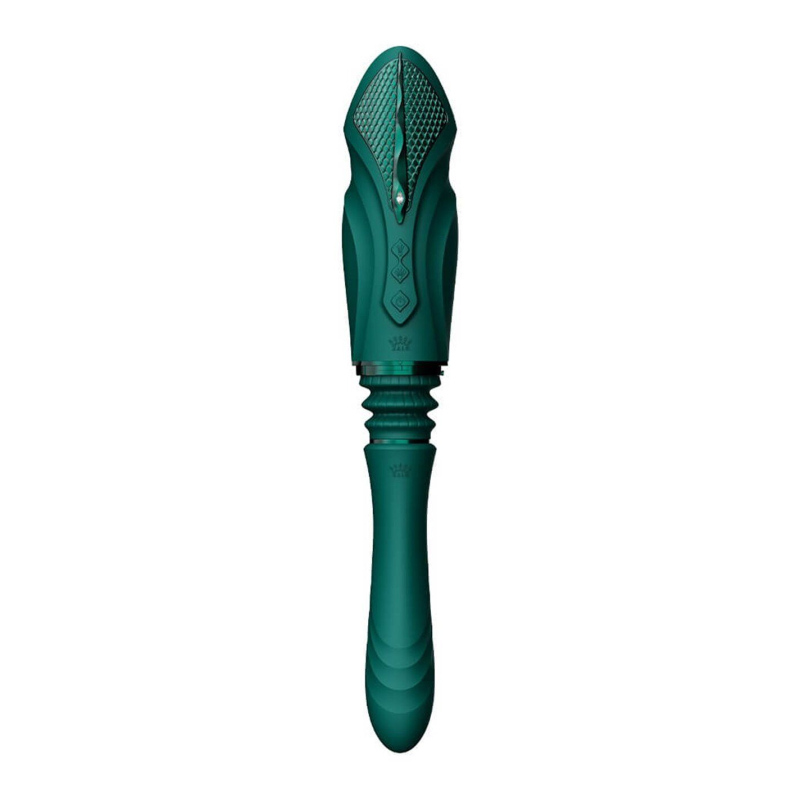 Смарт секс-машина з кристалом Swarovski – Zalo Sesh Turquoise Green – 2 насадки, керування з телефона