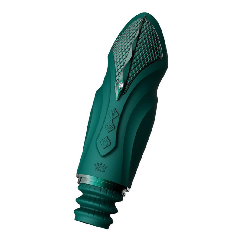 Смарт секс-машина з кристалом Swarovski – Zalo Sesh Turquoise Green – 2 насадки, керування з телефона