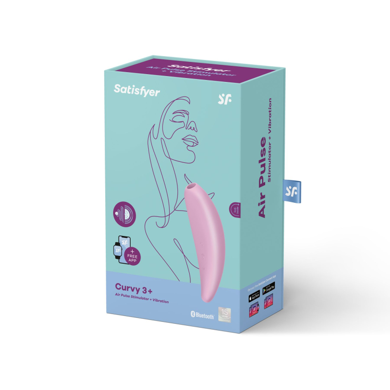 Смарт вакуумний кліторальний стимулятор Satisfyer Curvy 3+ з керуванням на відстані на дистанційному управлінні (App)