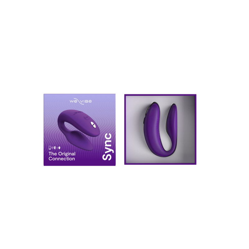 Смарт-вібратор для пар – We-Vibe Sync 2 Purple – дистанційне керування з телефона + пульт