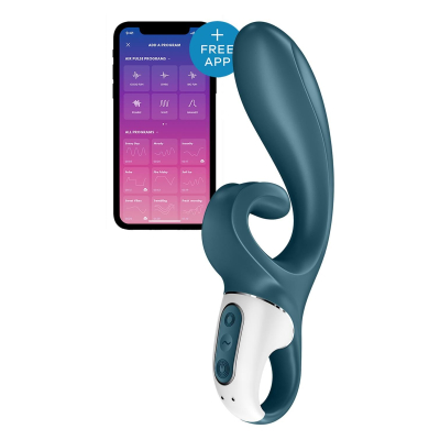 Смарт вібратор-кролик – Satisfyer Hug Me Bluegrey – 2 мотори, по 12 режимів вібрації на кожний