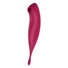 Смарт-вібратор з вакуумною стимуляцією – Satisfyer Twirling Pro+ Dark Red – двостороння конструкція