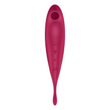 Смарт-вібратор з вакуумною стимуляцією – Satisfyer Twirling Pro+ Dark Red – двостороння конструкція