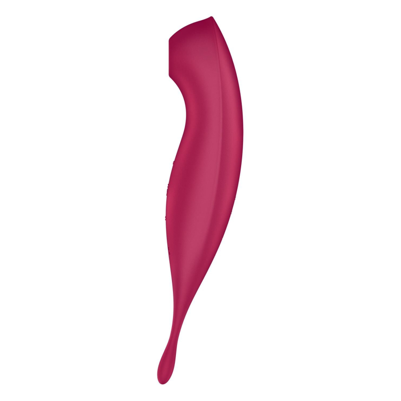 Смарт-вібратор з вакуумною стимуляцією – Satisfyer Twirling Pro+ Dark Red – двостороння конструкція
