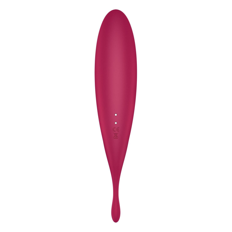 Смарт-вібратор з вакуумною стимуляцією – Satisfyer Twirling Pro+ Dark Red – двостороння конструкція