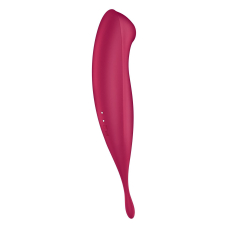Смарт-вібратор з вакуумною стимуляцією – Satisfyer Twirling Pro+ Dark Red – двостороння конструкція