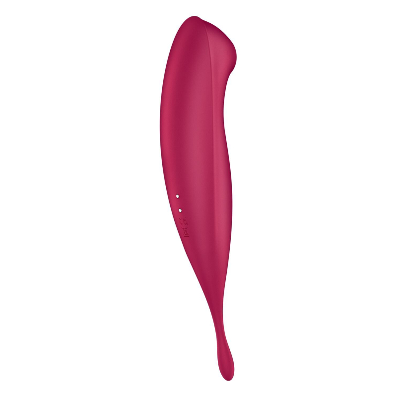 Смарт-вібратор з вакуумною стимуляцією – Satisfyer Twirling Pro+ Dark Red – двостороння конструкція