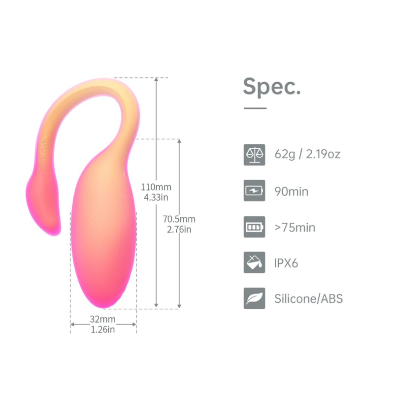 Смарт-віброяйце – Magic Motion Flamingo Max Orange, 2 в 1: віброяйце та тренажер Кегеля, 10 вібро-режимів