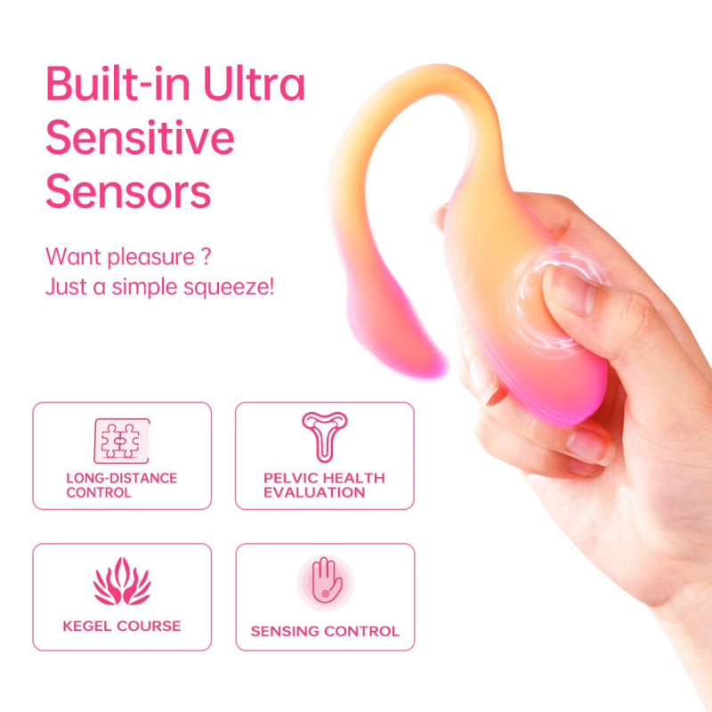 Смарт-віброяйце – Magic Motion Flamingo Max Orange, 2 в 1: віброяйце та тренажер Кегеля, 10 вібро-режимів