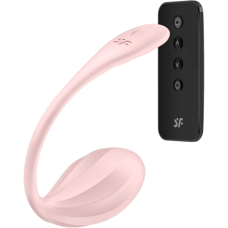 Смарт-віброяйце – Satisfyer Ribbed Petal Connect Rose – керування зі смартфона, пульт керування