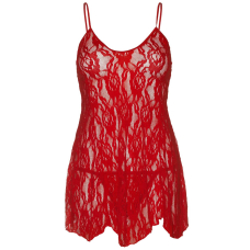 Сорочка бебі–дол Leg Avenue Rose Lace Flair Chemise Червоний, Queen Size