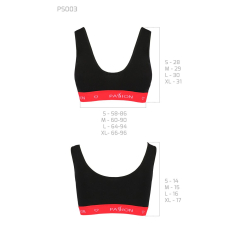 Спортивний топ на широких бретелях Passion PS003 TOP L, чорний колір