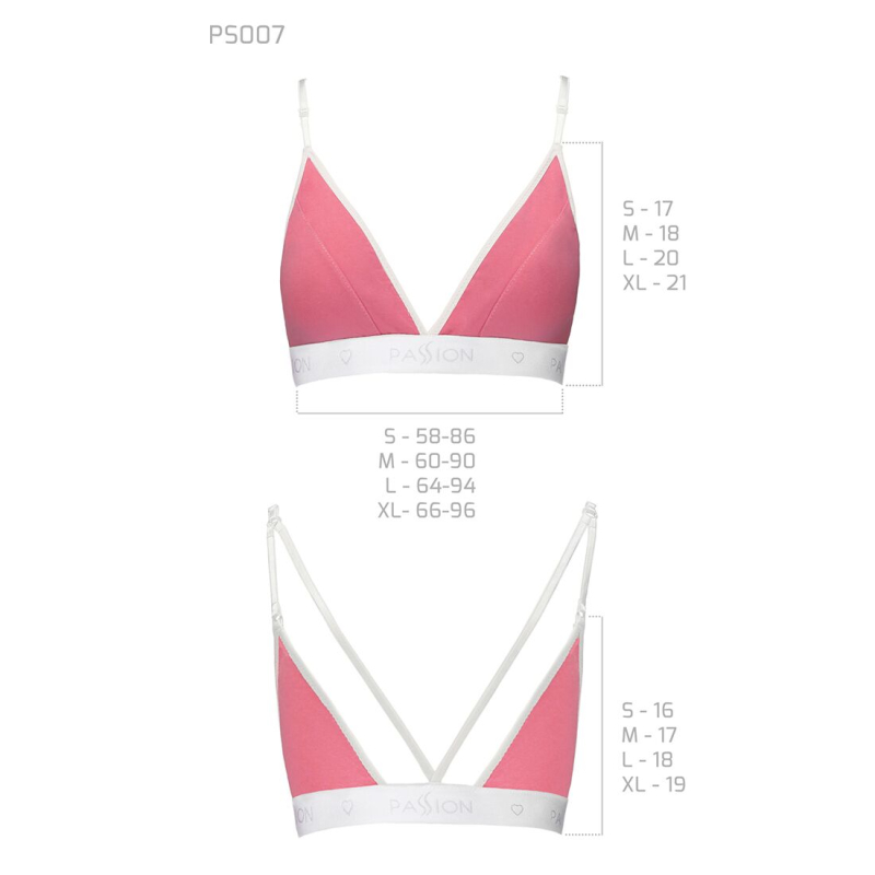 Спортивний топ з подвійними бретелями Passion PS007 TOP L, рожевий