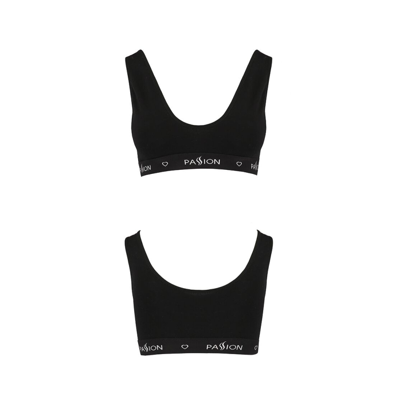 Спортивный топ с широкой резинкой Passion PS004 TOP M, черный цвет