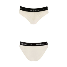 Трусики з широкою гумкою і мереживом Passion PS001 PANTIES M, молочний колір